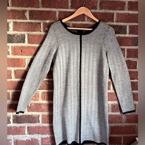 Cynthia Rowley 💯 merino wool sweater dress in black/white pattern